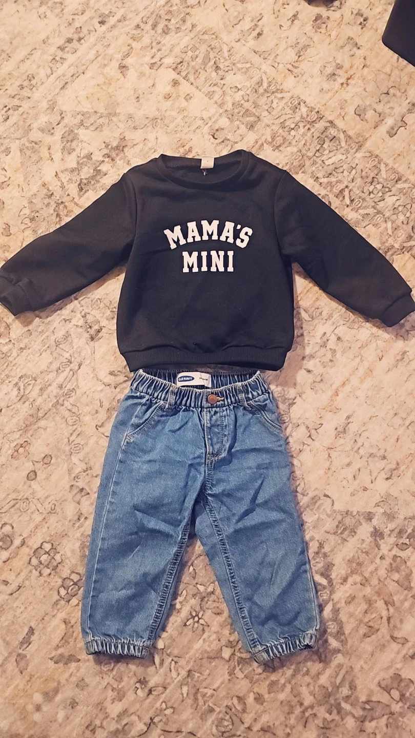 Mama's Mini Sweatshirt and Jeans Set