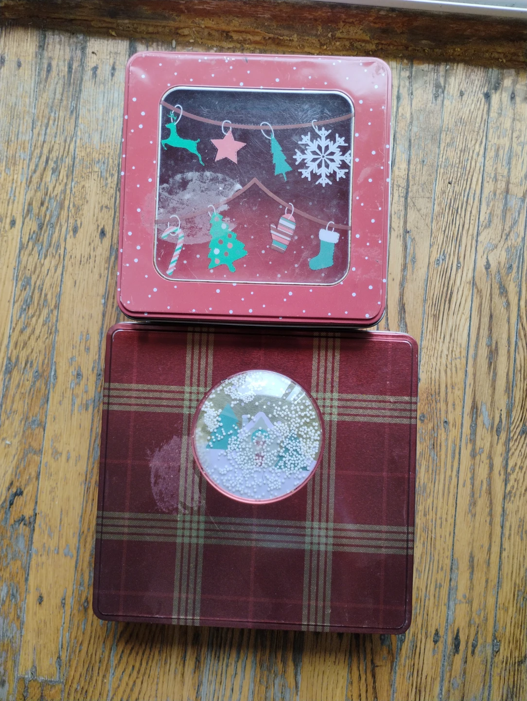 2 Christmas Tin Boxes