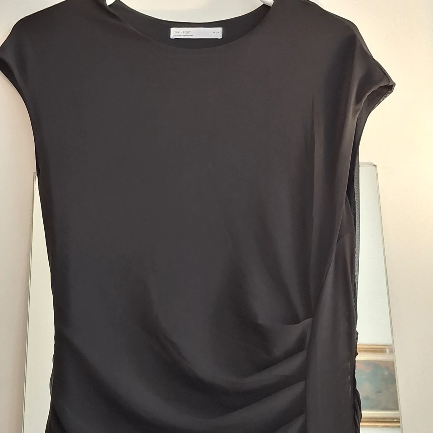 Oak and Fort Black Ruched Maxi Dress