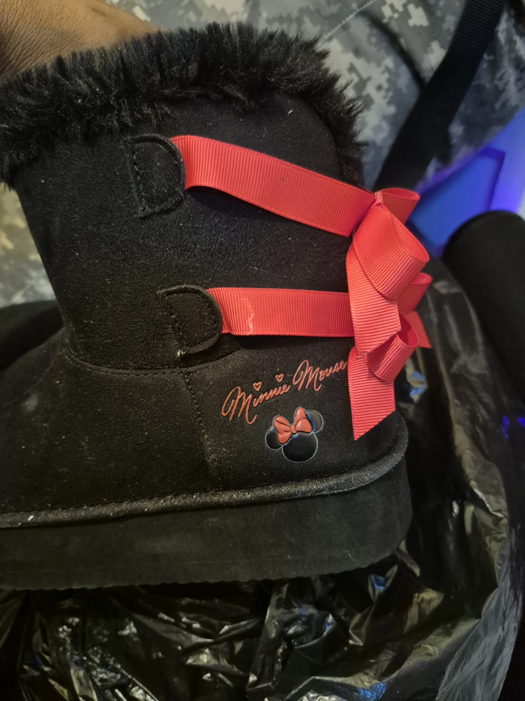 Minnie Mouse Black Boots with Red Bows - photo 2