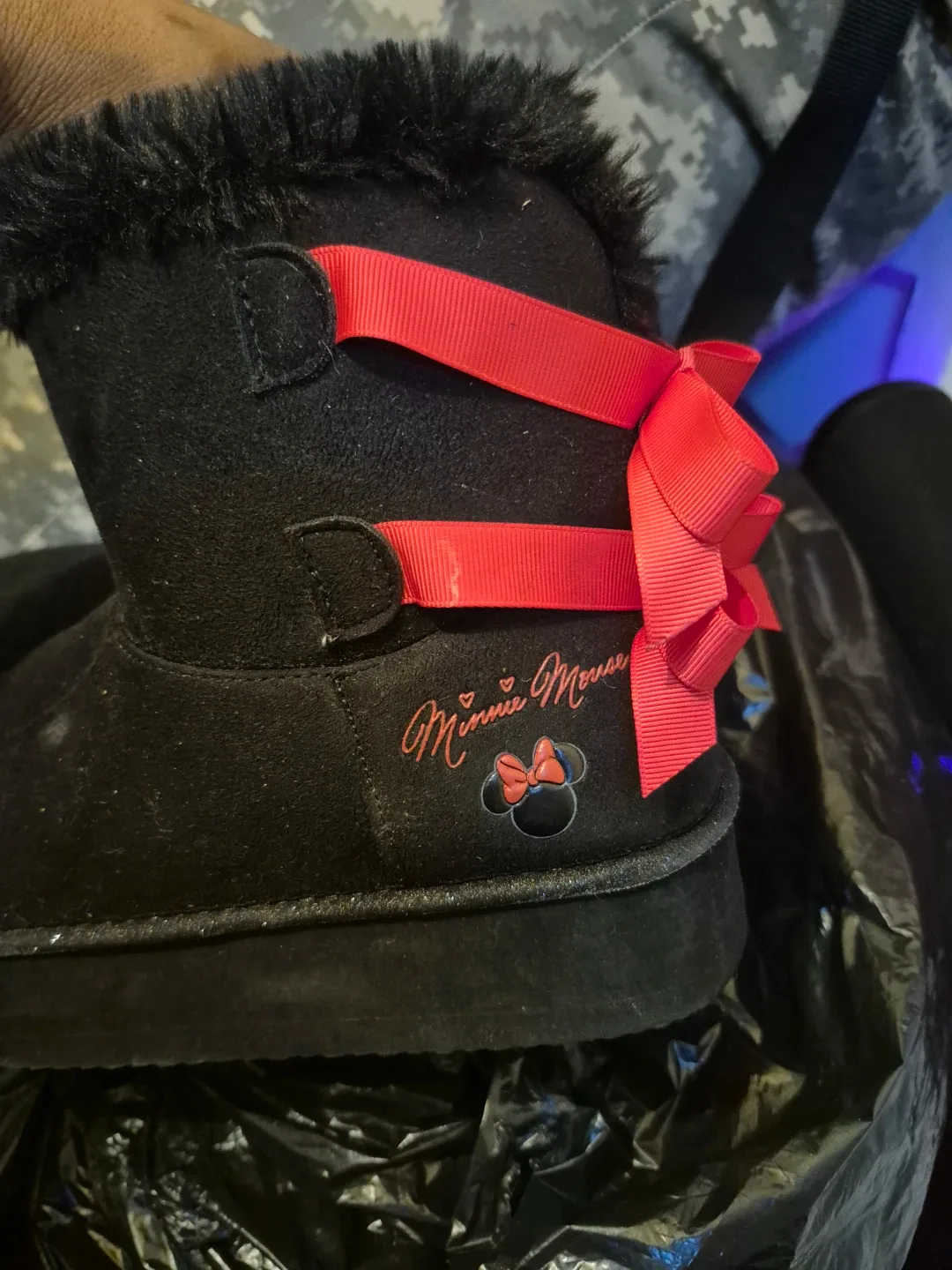 Minnie Mouse Black Boots with Red Bows - photo 2