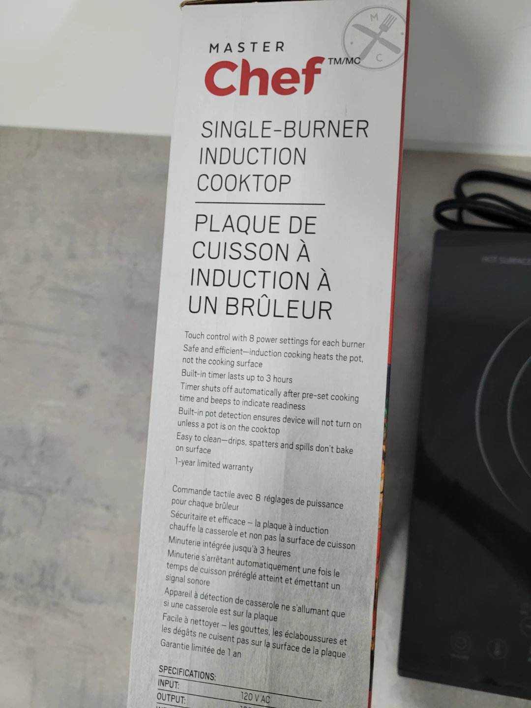 Master Chef Single-Burner Induction Cooktop