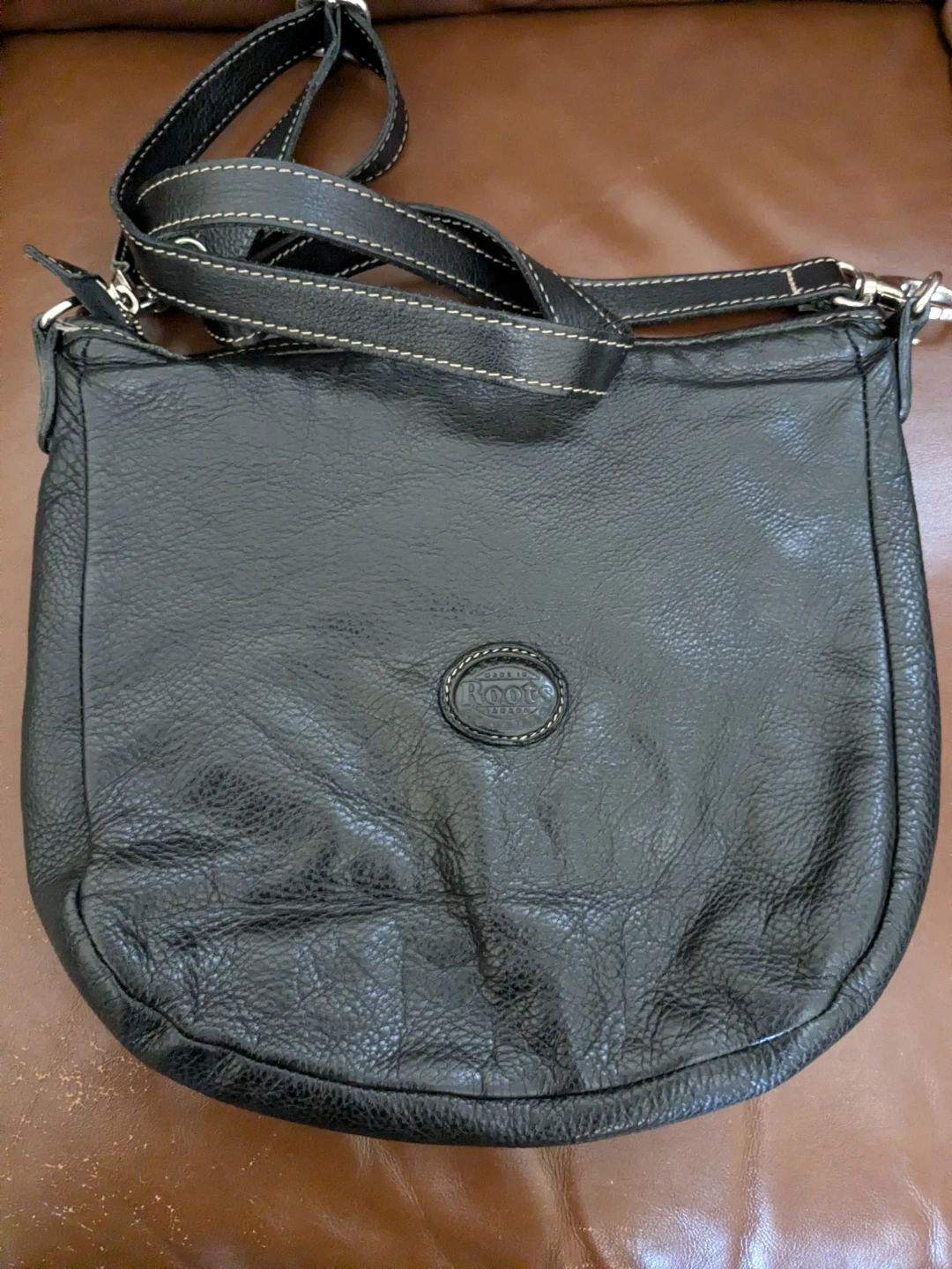 Roots Black Leather Crossbody Bag - photo 2