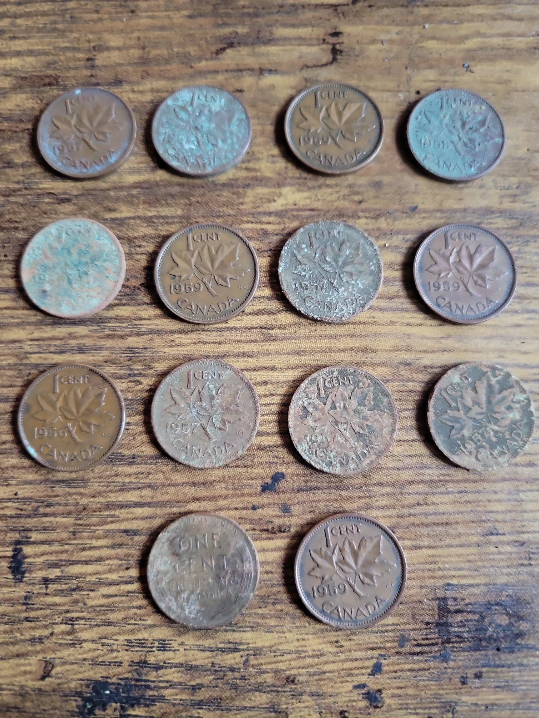 Collection of Vintage Canadian 1950s Pennies - photo 2