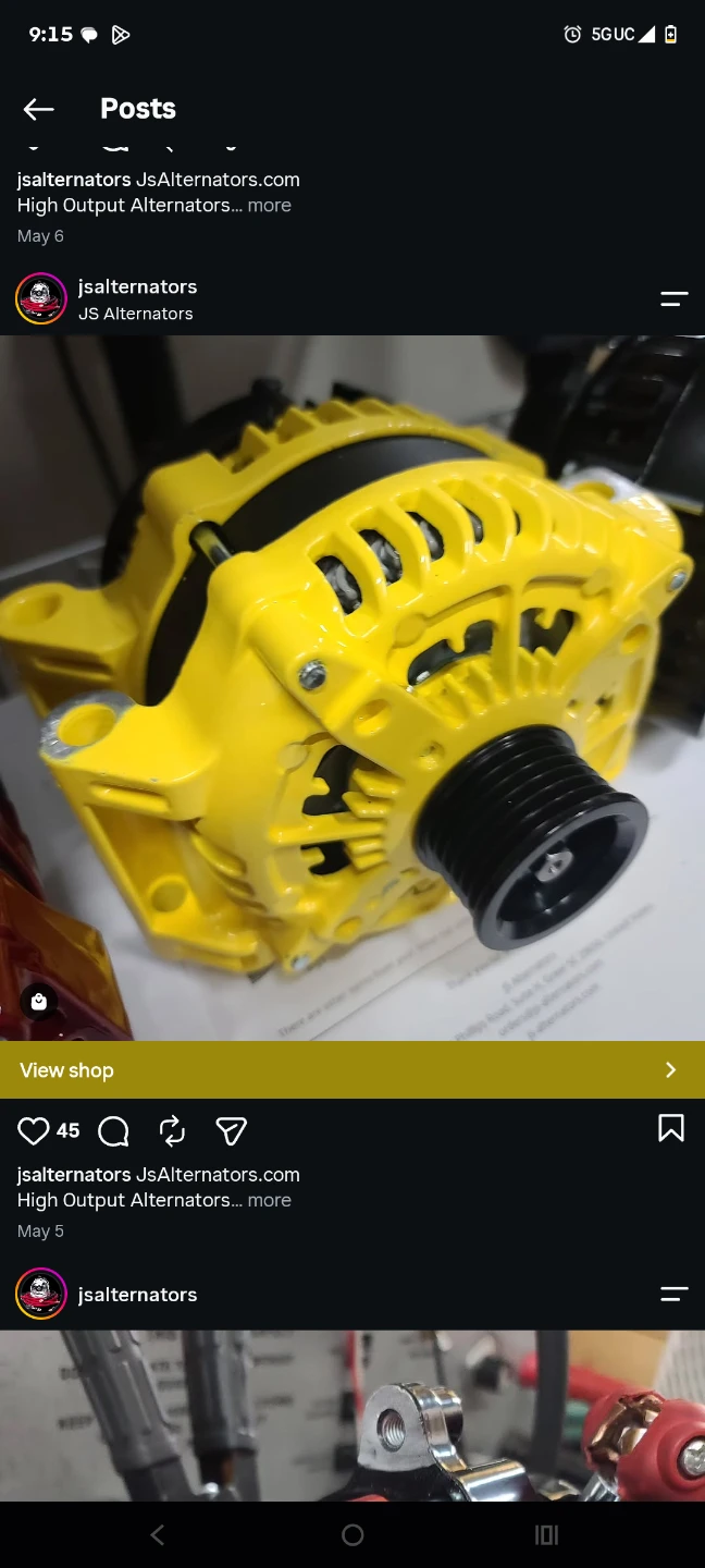 JS Alternators High Output Alternator - Sunshine Yellow - photo 2