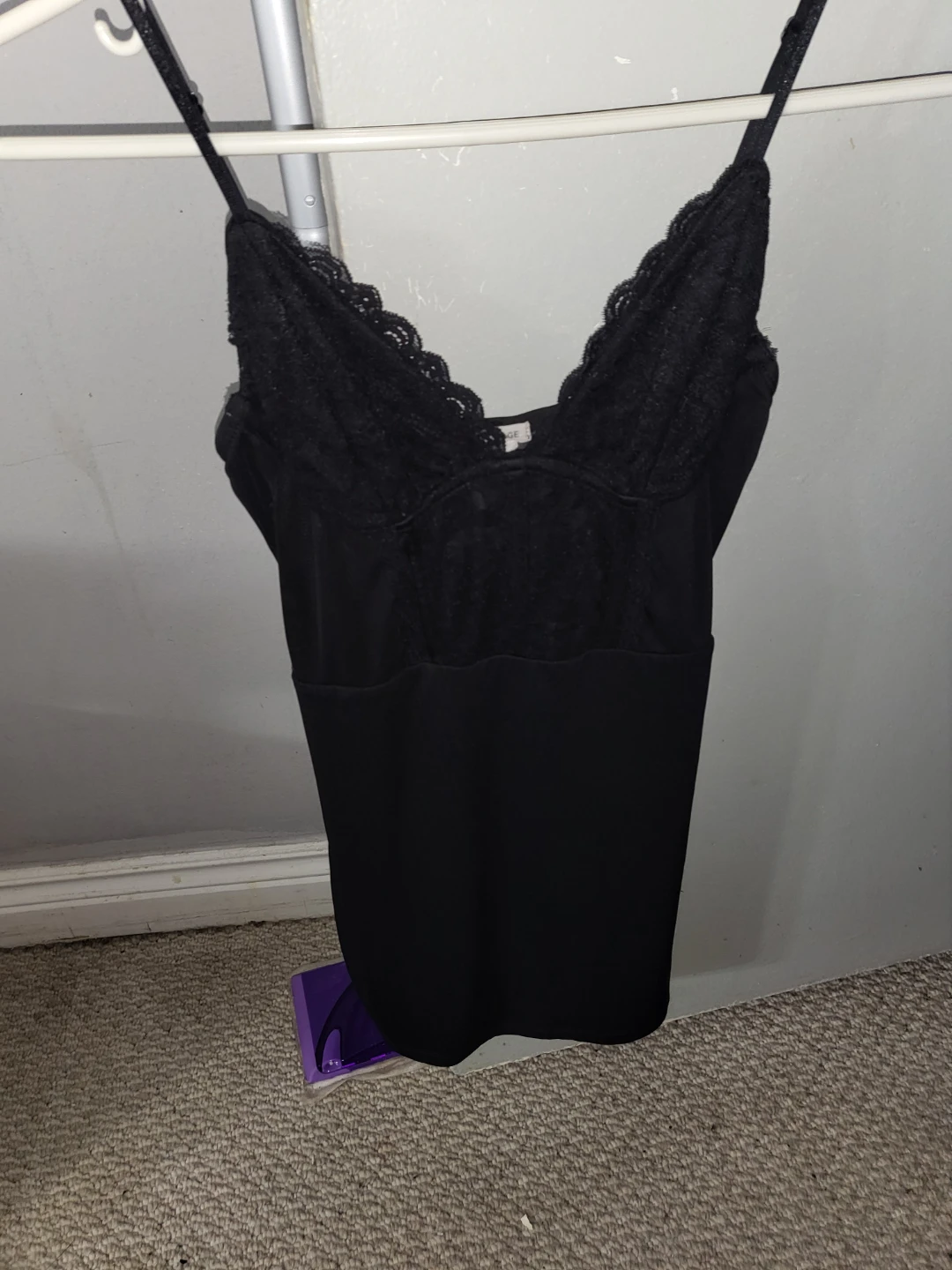 Black Lace Trim Camisole dress