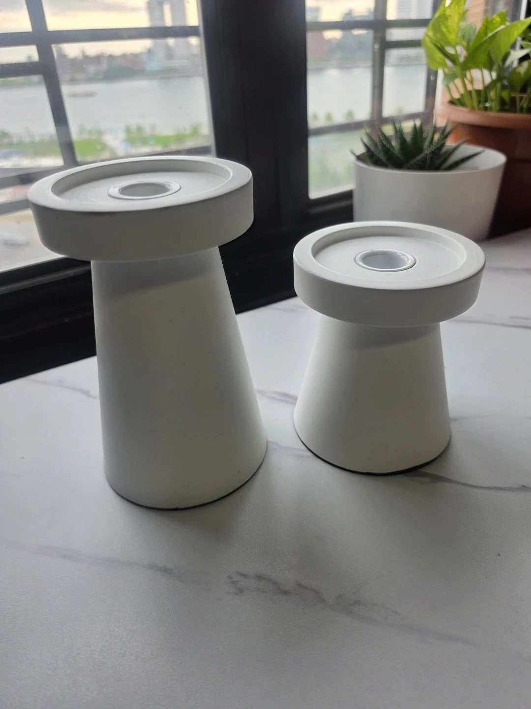 White Candle Holders (Set of 2)