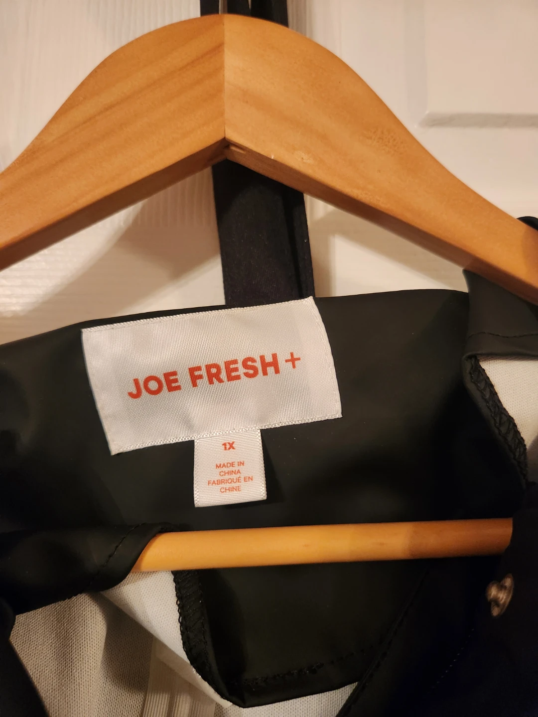Joe Fresh+ Black Hooded Raincoat Size 1X - photo 2