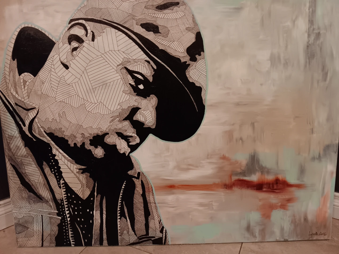 Painting of biggie smalls done by Morgan Lyneth 2016 - photo 4