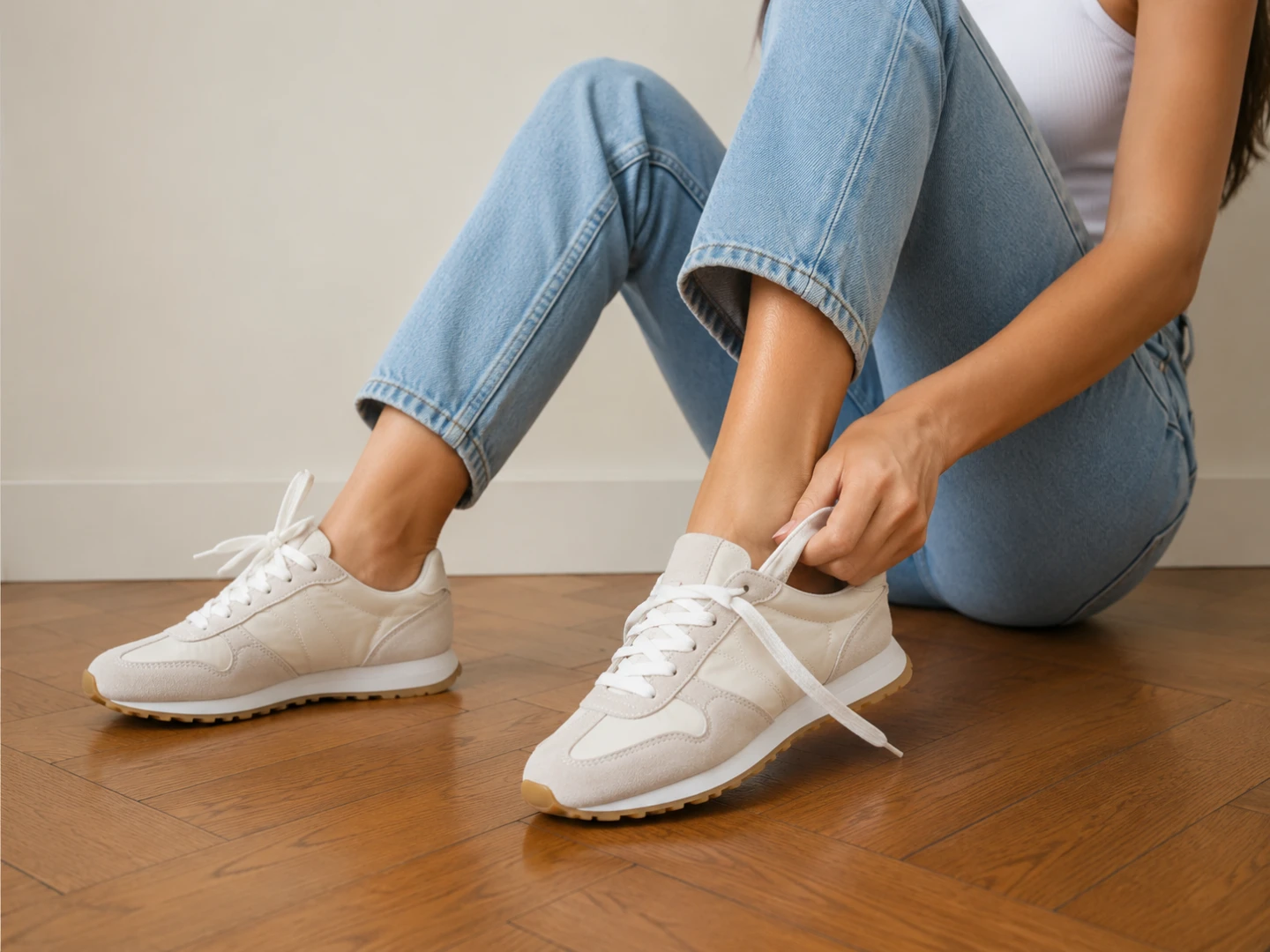 Cream Suede Sneakers - photo 2