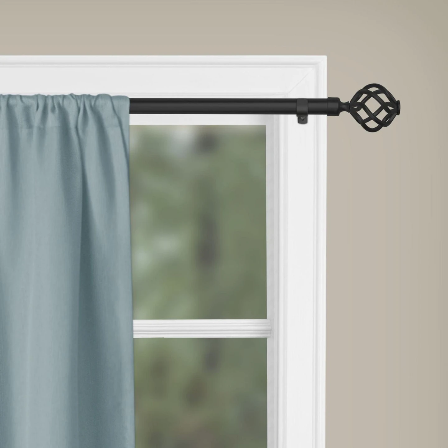 Black Adjustable Curtain Rod 42-84 Inches - photo 2