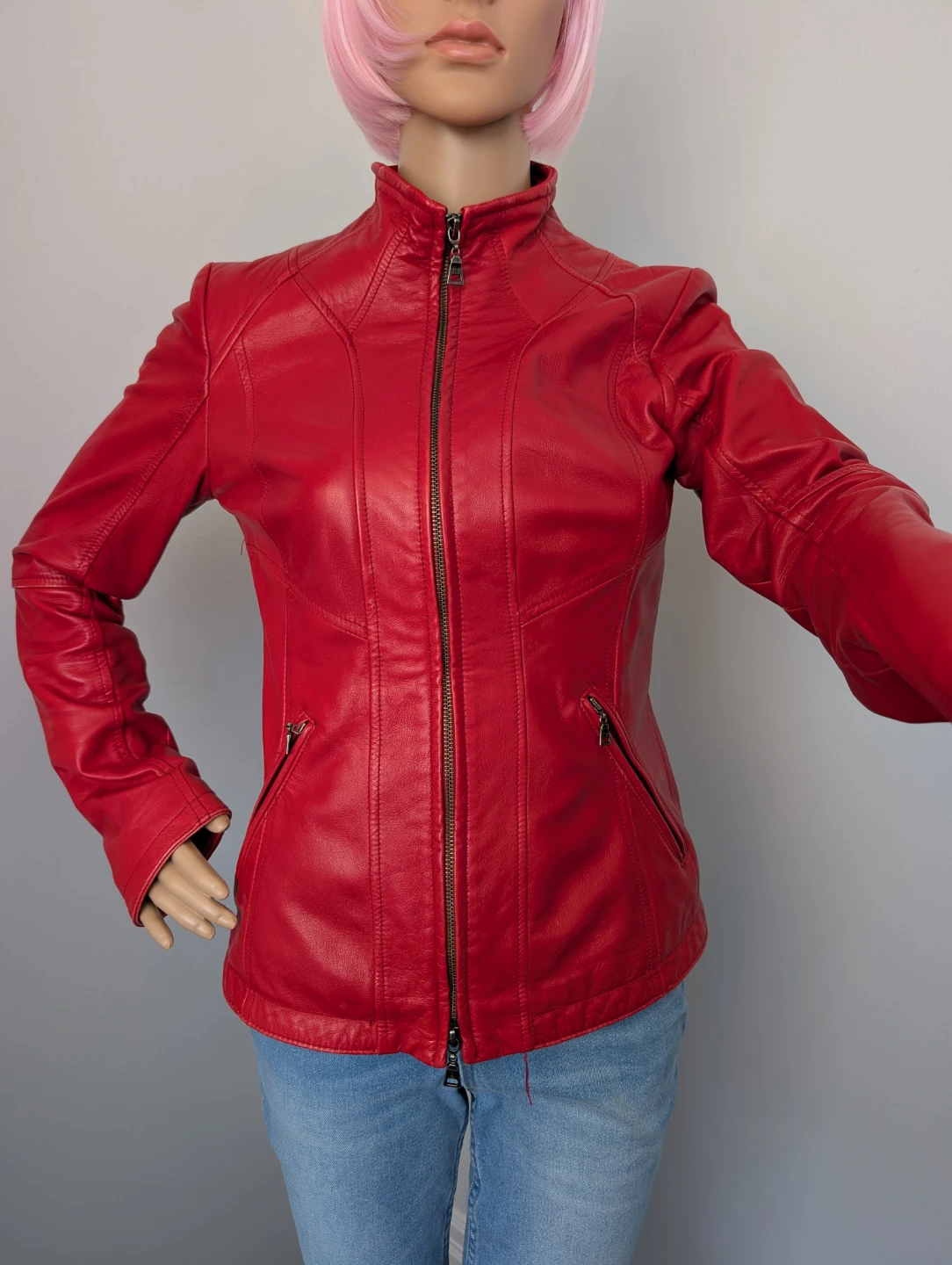 Danier Red Italian Leather Jacket