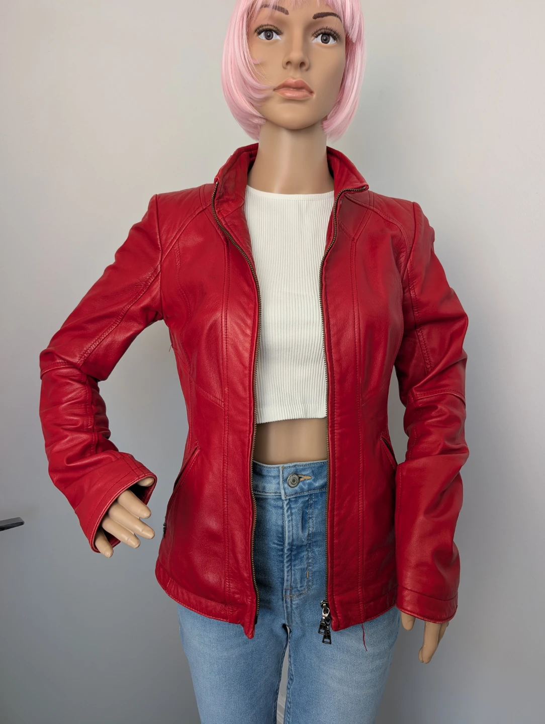 Danier Red Italian Leather Jacket - photo 2