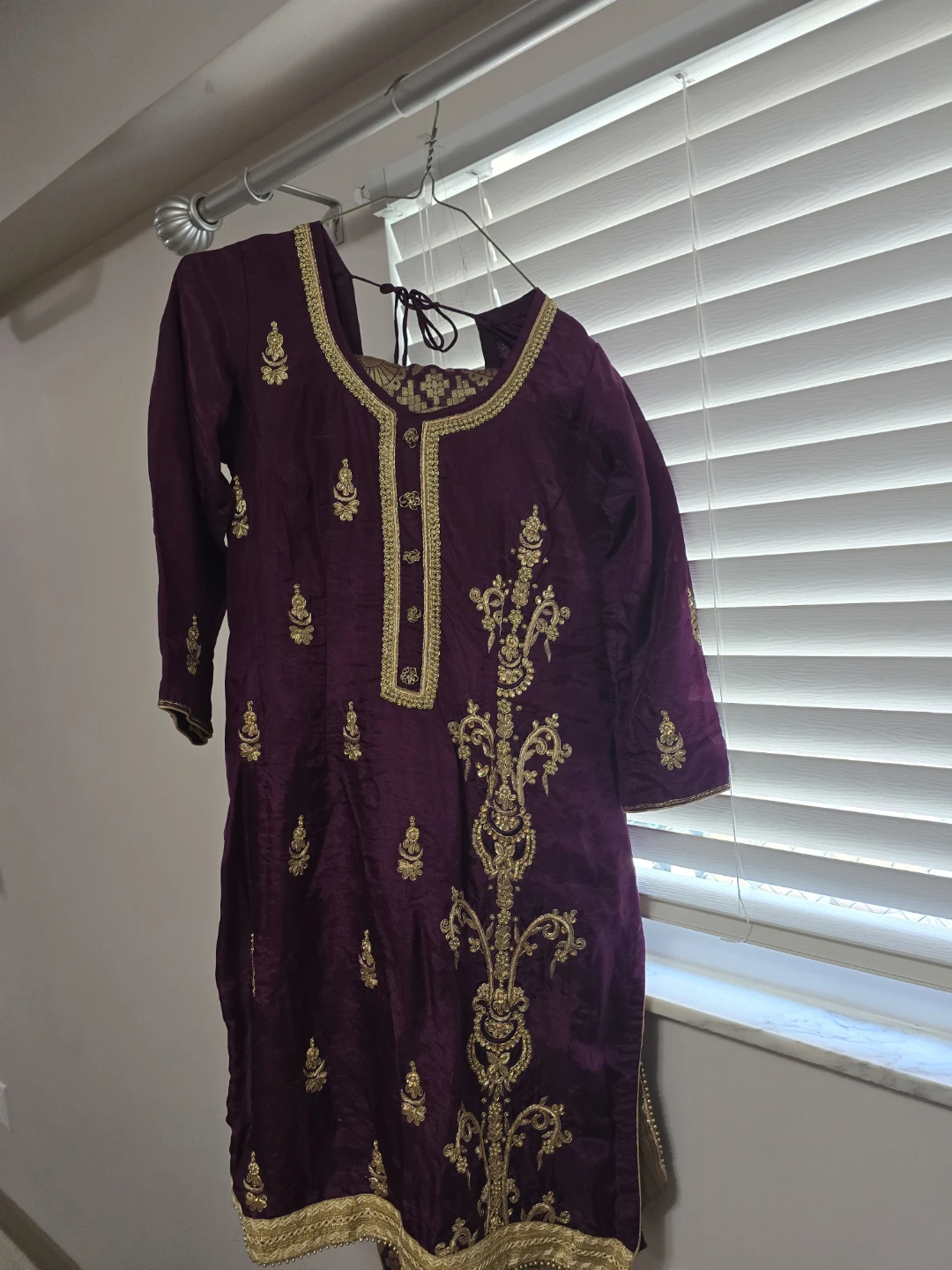 Purple Embroidered Kurti