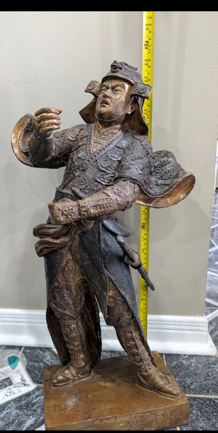 Antique Samurai Candlestick Holder Statue - photo 2