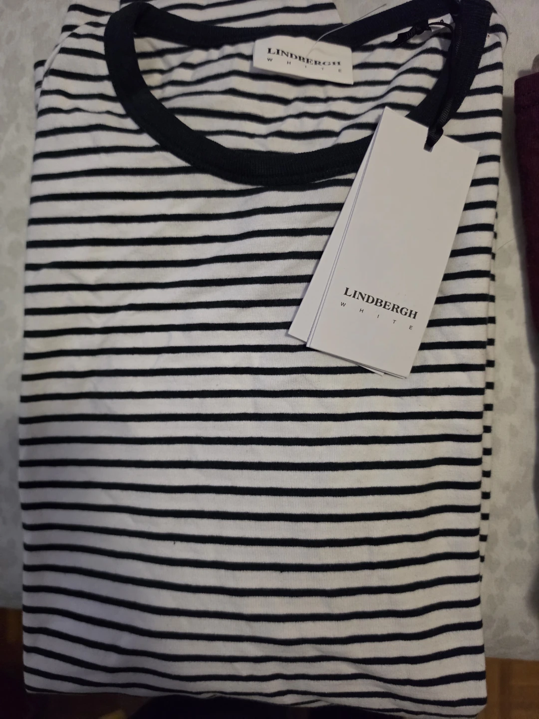 MOVING SALE- White Striped T-Shirt - Size M