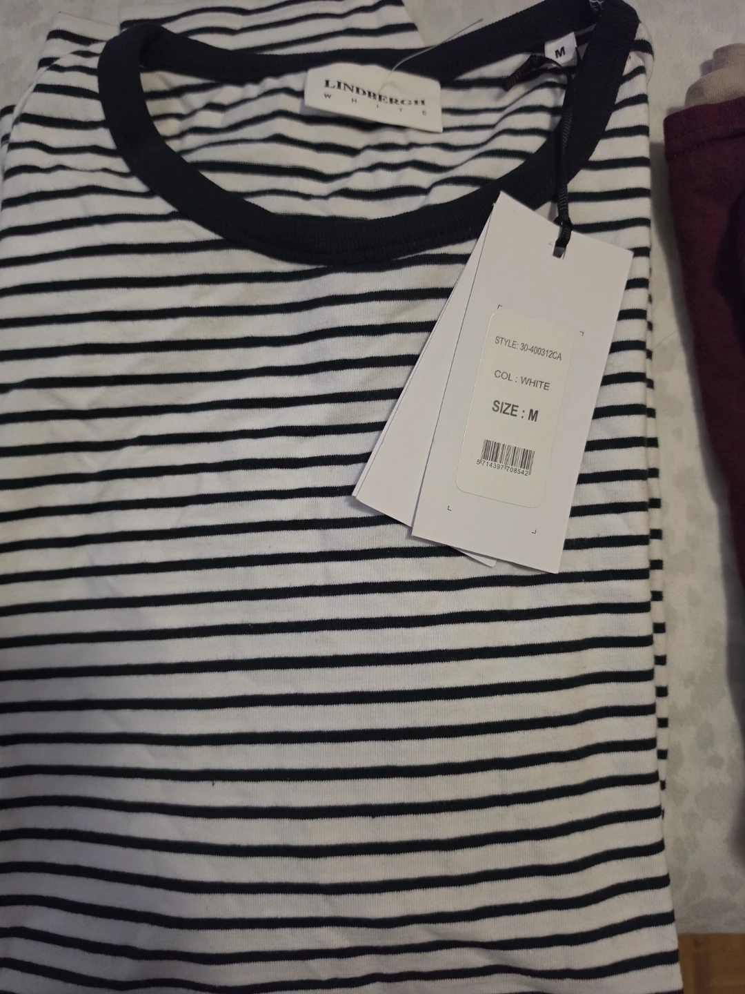 MOVING SALE- White Striped T-Shirt - Size M - photo 2