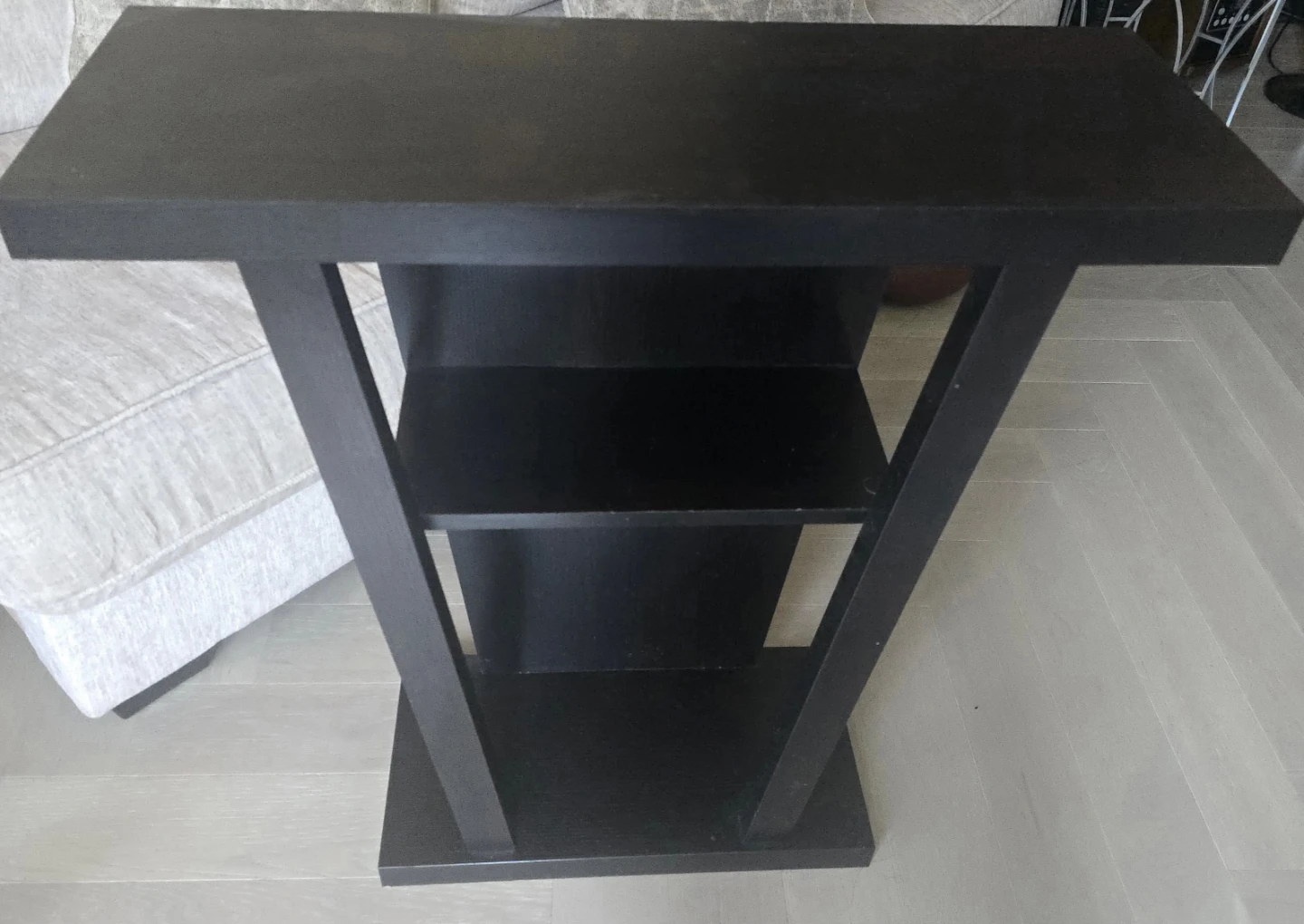 Black Console Table with Shelves - photo 2