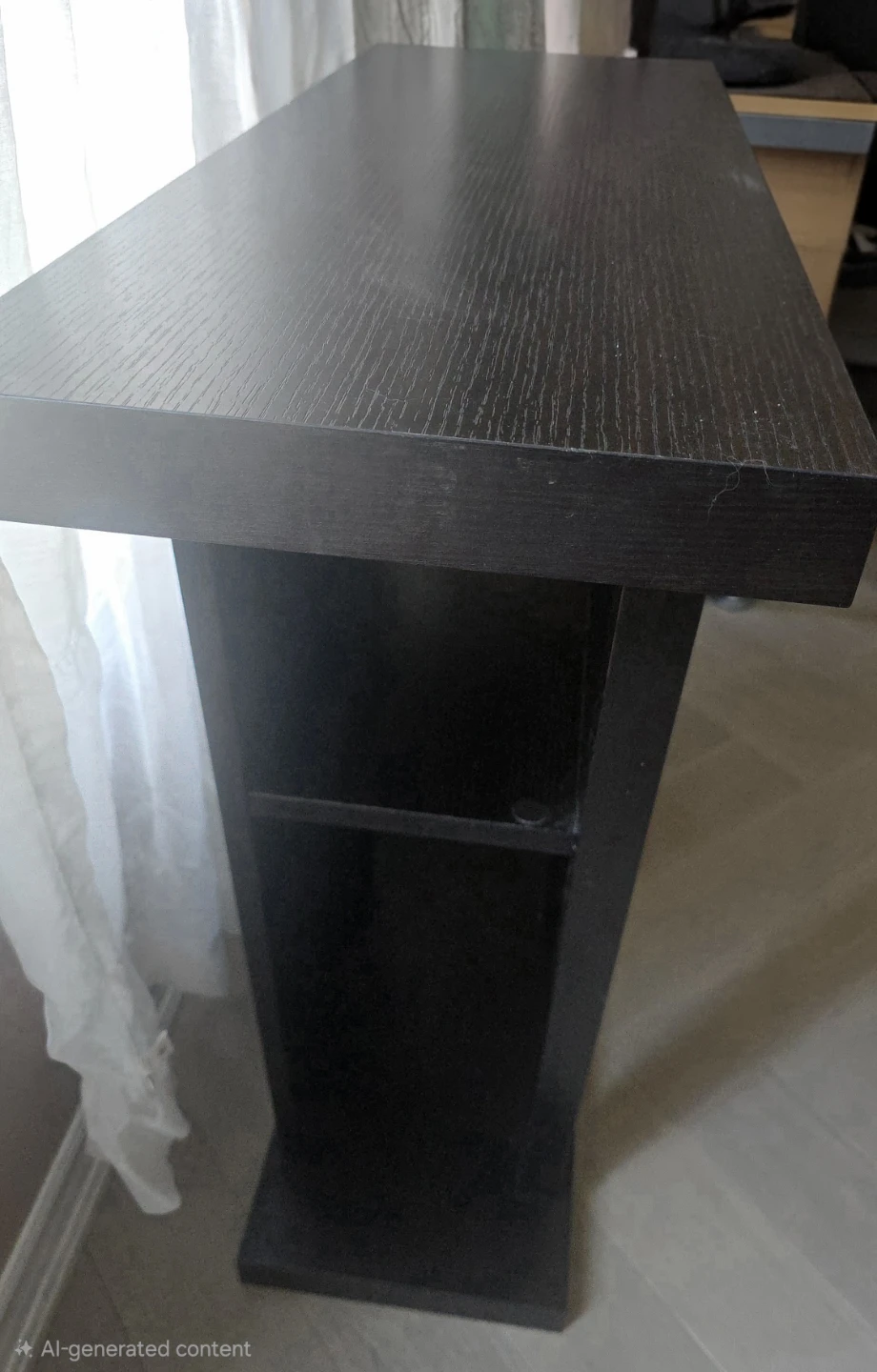 Black Console Table with Shelves - photo 3