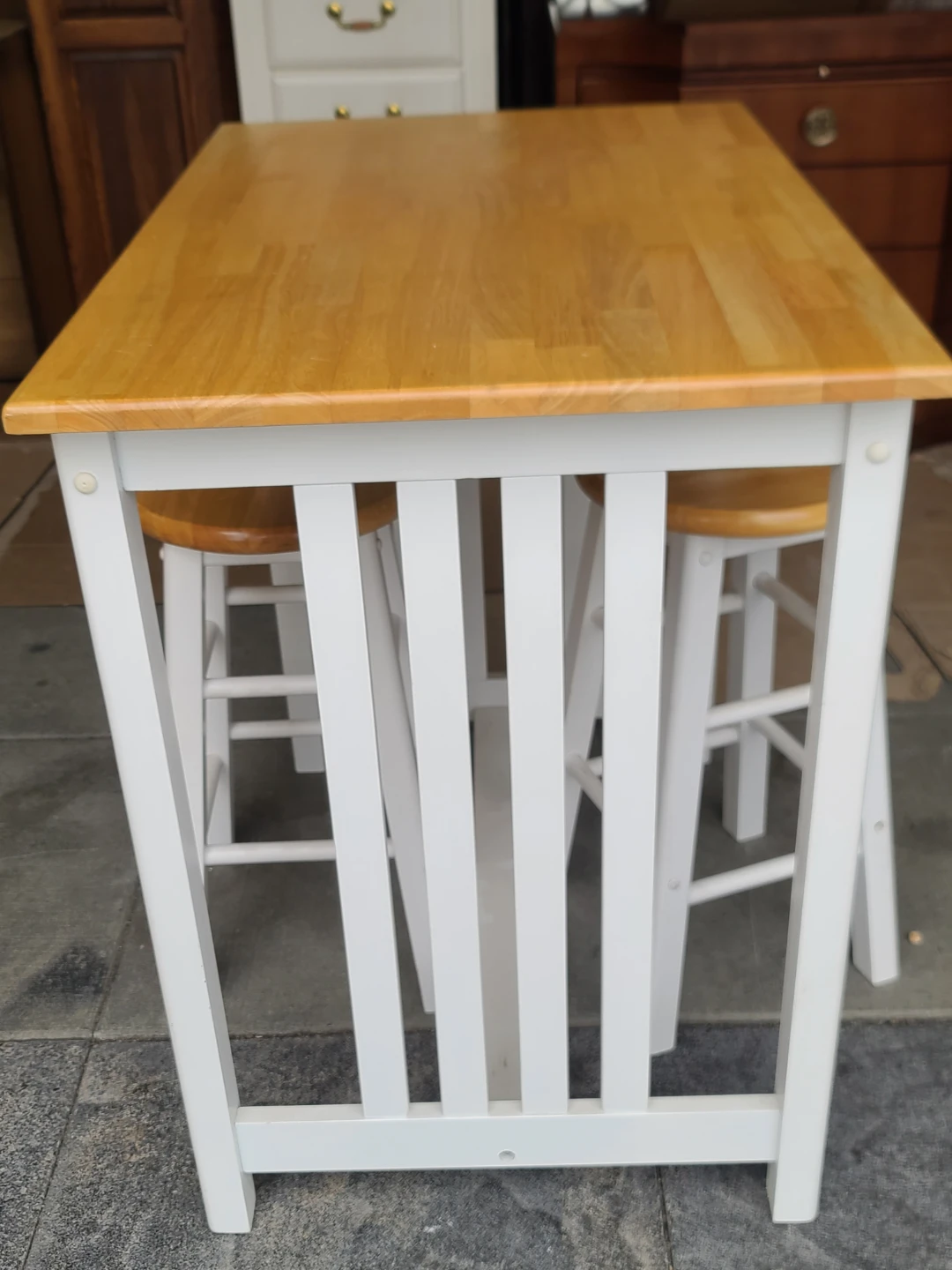 Kitchen Counter Height Table with 2 Stools - photo 3