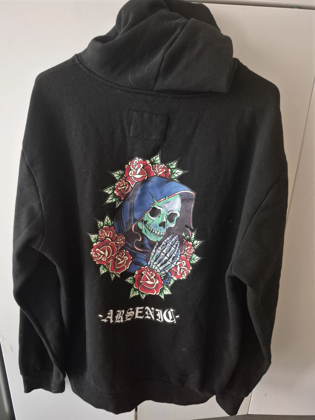 Arsenic Black Hoodie Grim Reaper Rose Graphic