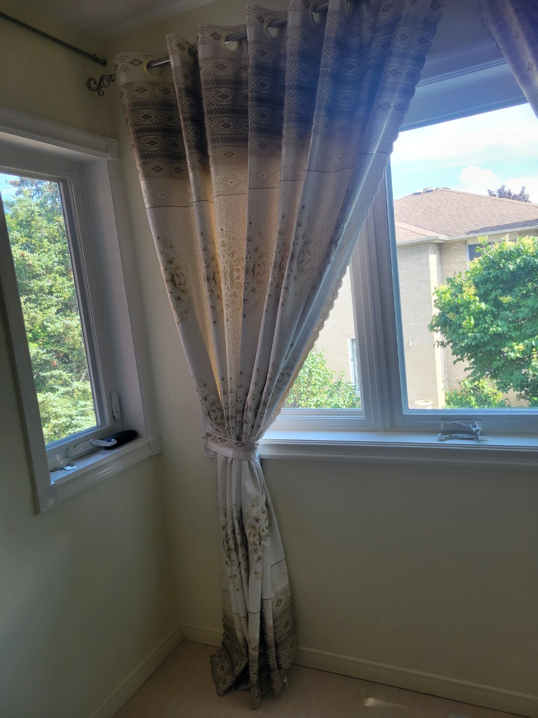 Luxury Decorative Grommet Curtains - Cream/Gold Pattern - photo 3