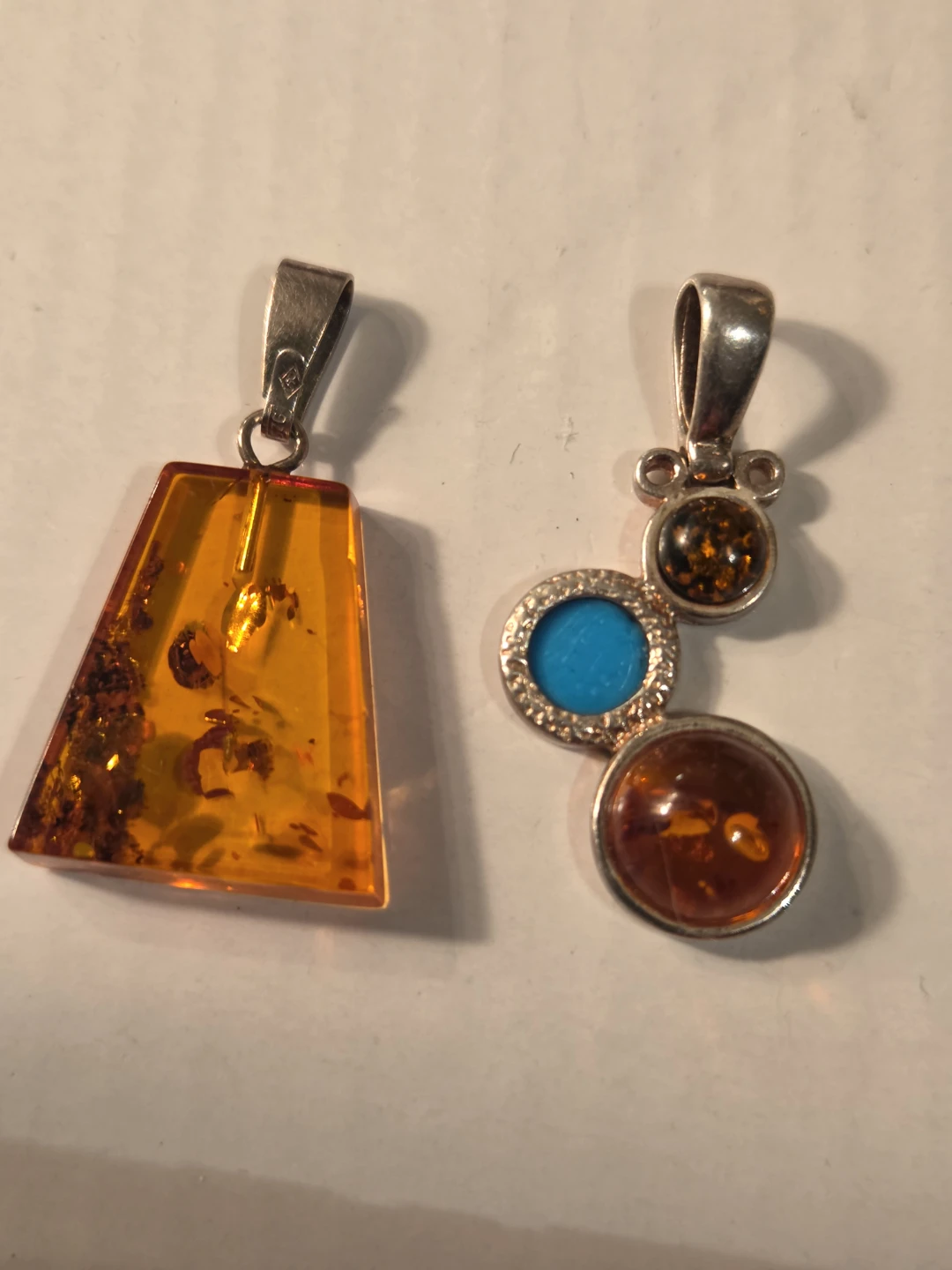 Sterling silver  925 and amber pendant s