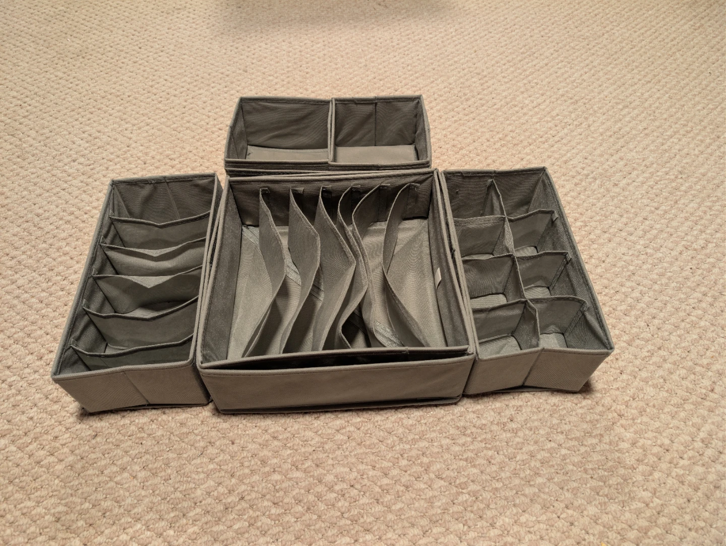 Grey Fabric Storage Wardrobe with Shelves - photo 3