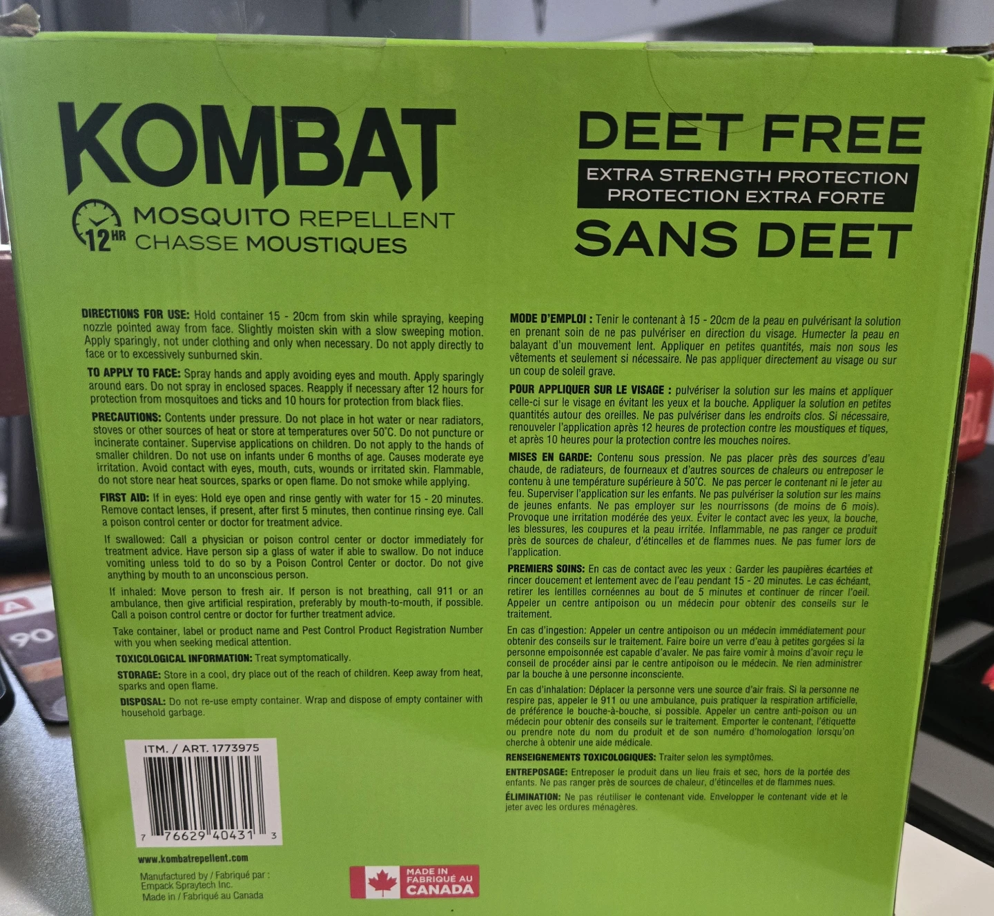 Kombat DEET Free Mosquito Repellent 4-Pack - photo 2