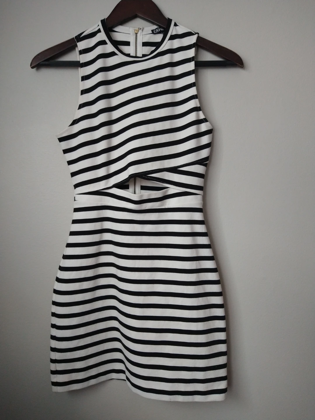 Express Black & White Striped Bodycon Dress Size 0 - photo 2