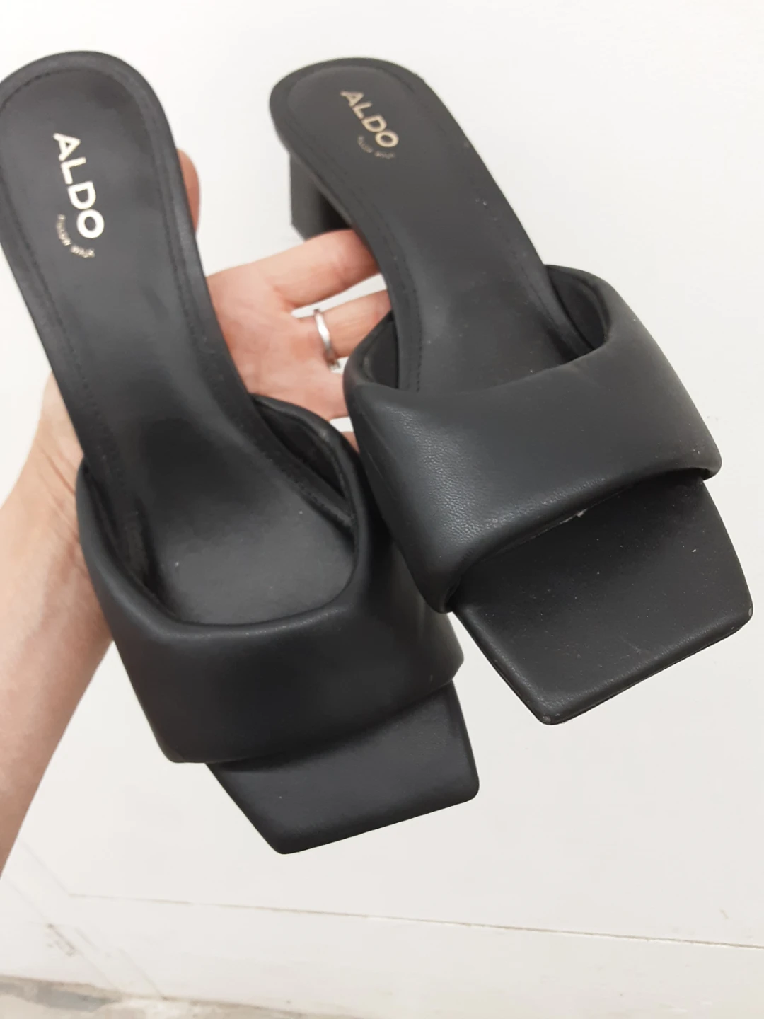 ALDO Black Pillow Walk Heeled Slides - photo 2