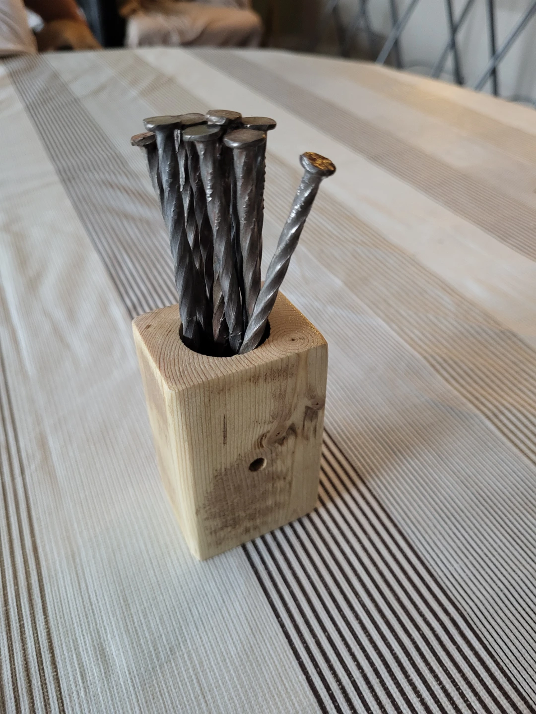 Homemade Nail Stacking Game