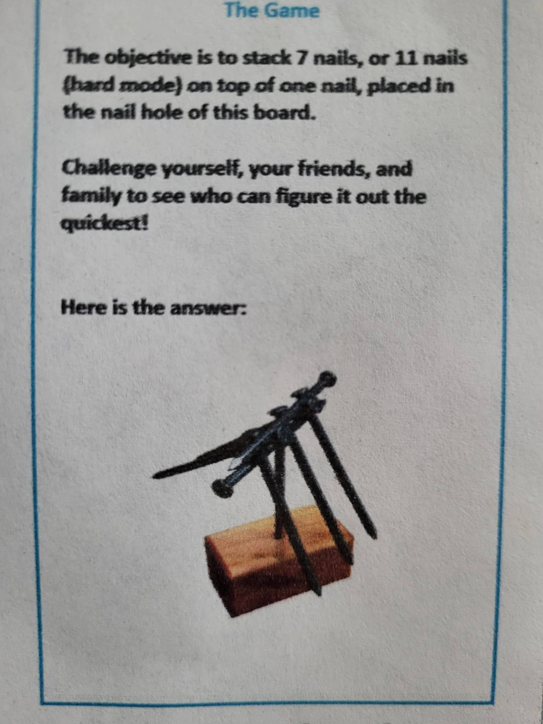 Homemade Nail Stacking Game - photo 4