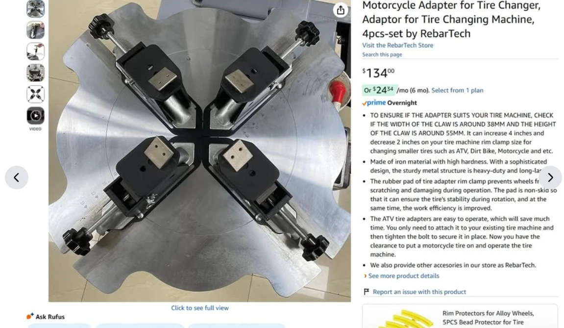 Motorcycle Adapter for Tire Changer Machine - RebarTech - photo 2