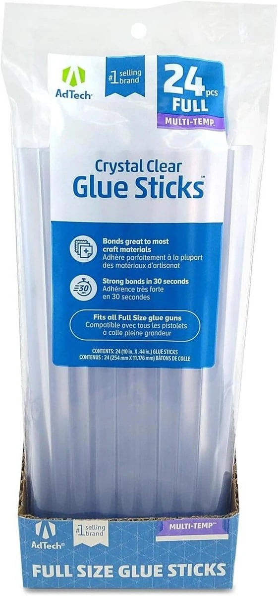 AdTech Crystal Clear Full Size Glue Sticks - 24 pcs