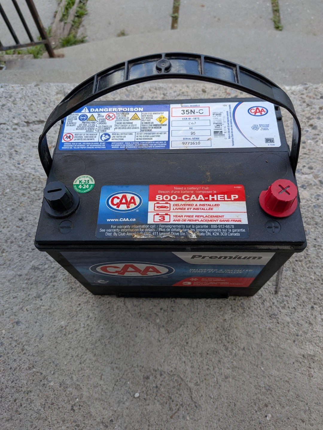 CAA Premium 35N-C Car Battery - photo 2