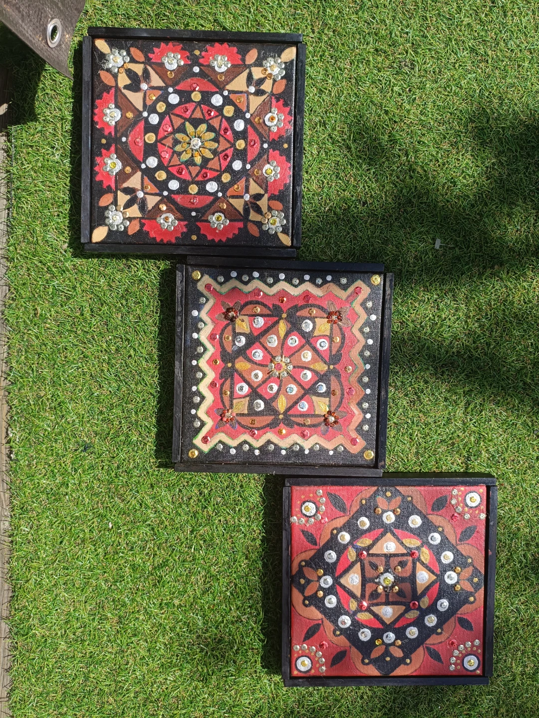 Set of 3 Framed Mandala Wall Art - photo 2