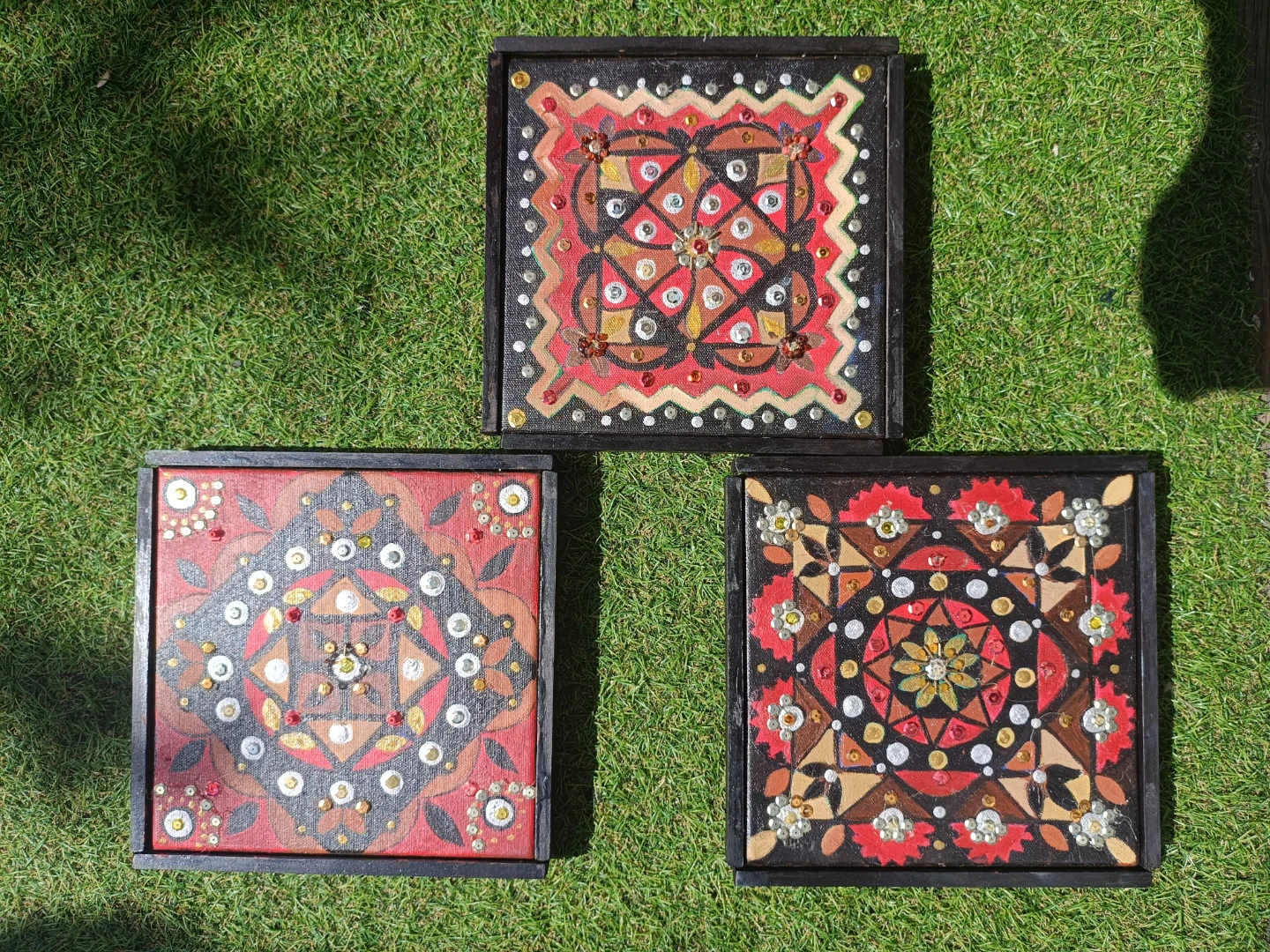 Set of 3 Framed Mandala Wall Art - photo 3