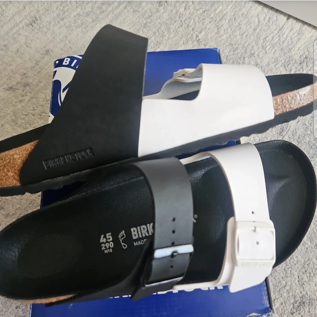 Birkenstock Arizona Sandals Black/White Size 45 - photo 2