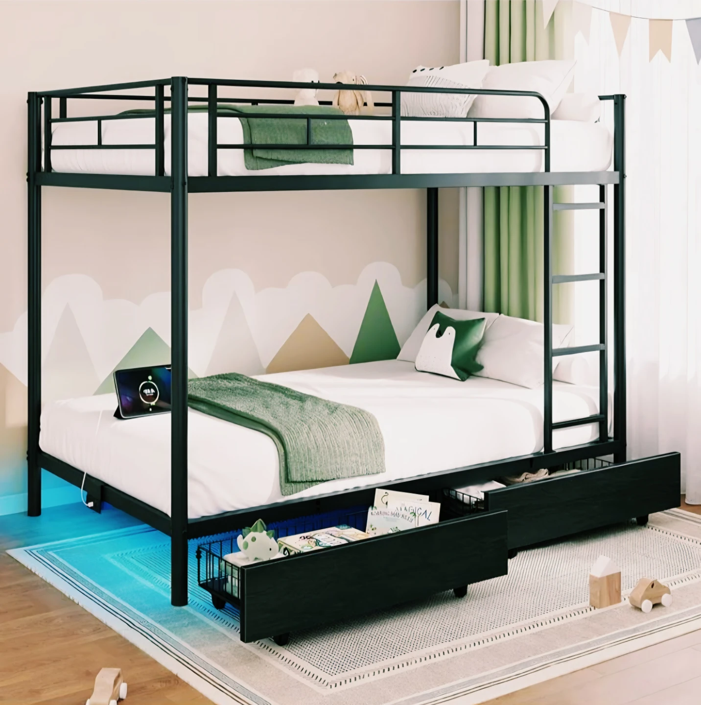 Selling 1 twin over twin bunk bed and 2 twin metal bed frames - photo 2