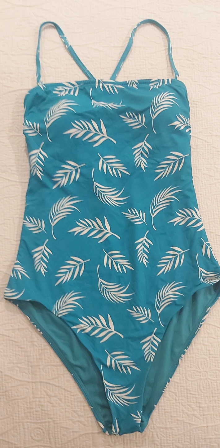 Far West Teal Palm Print Swimsuit Size S/P