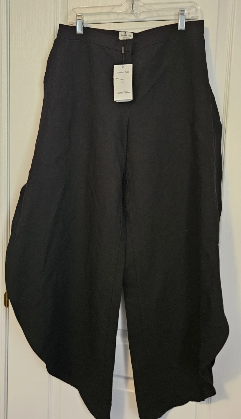 Massimo Dutti Black Limited Edition Wide Leg Trousers