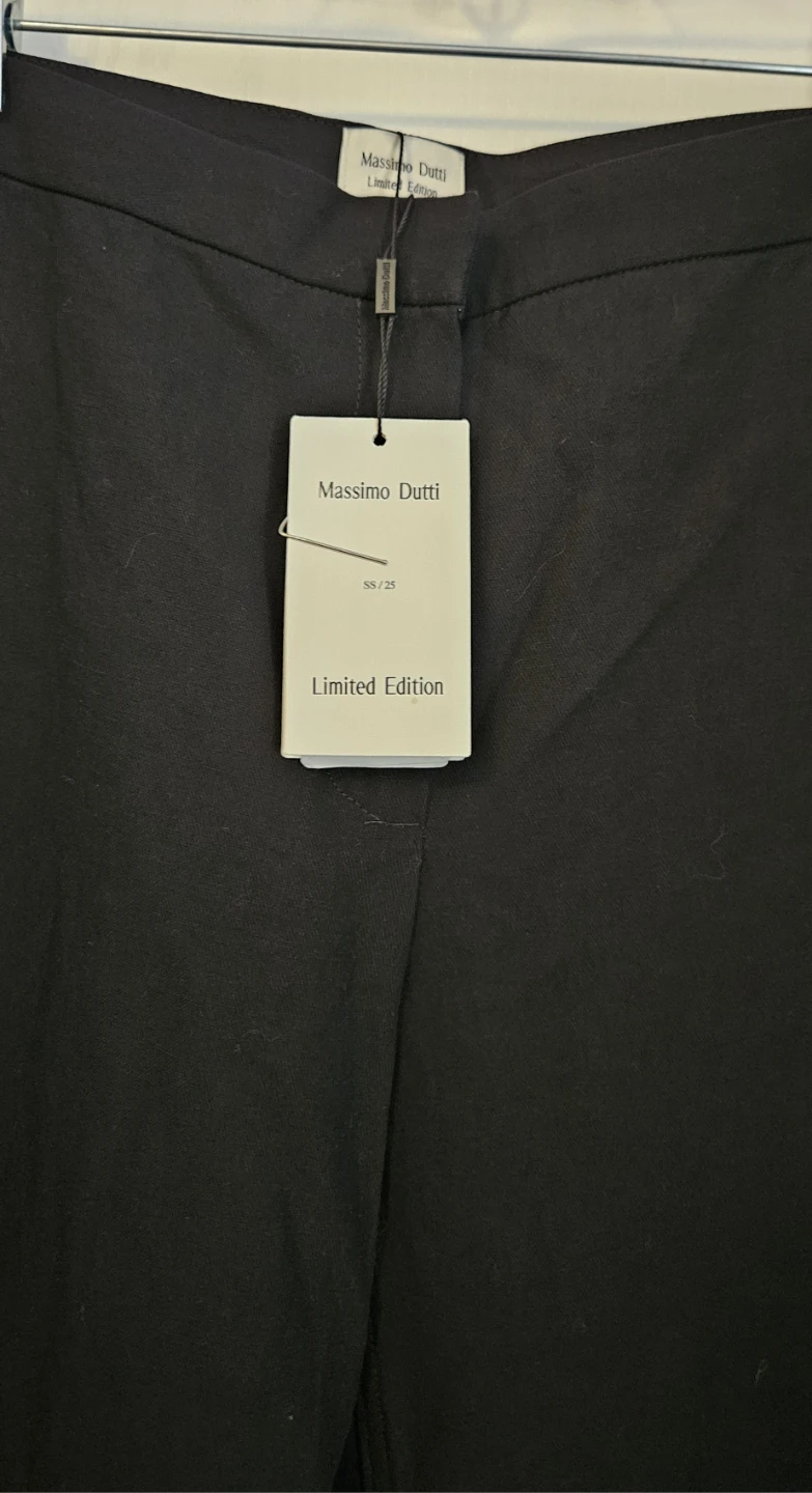 Massimo Dutti Black Limited Edition Wide Leg Trousers - photo 2