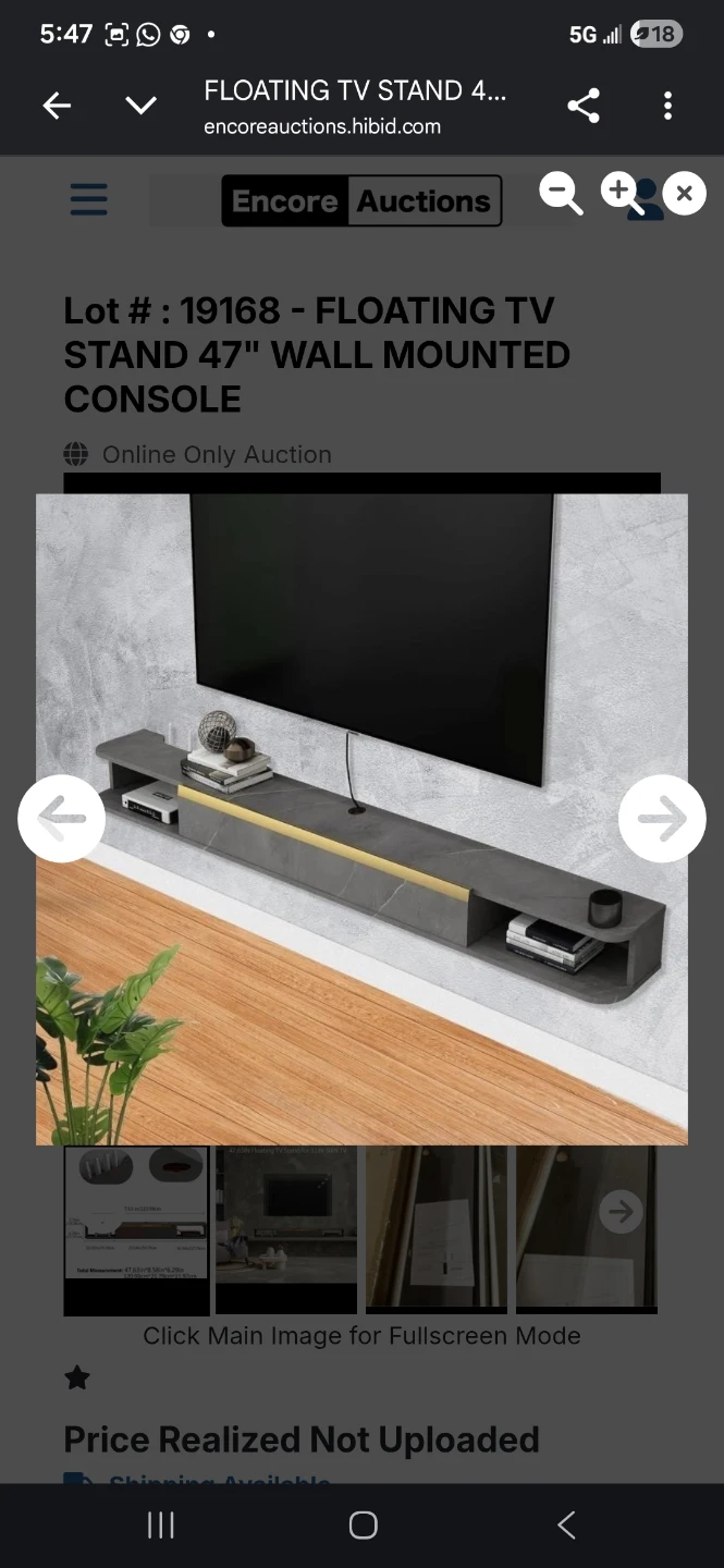 Floating TV Stand 47" Wall Mounted Console
