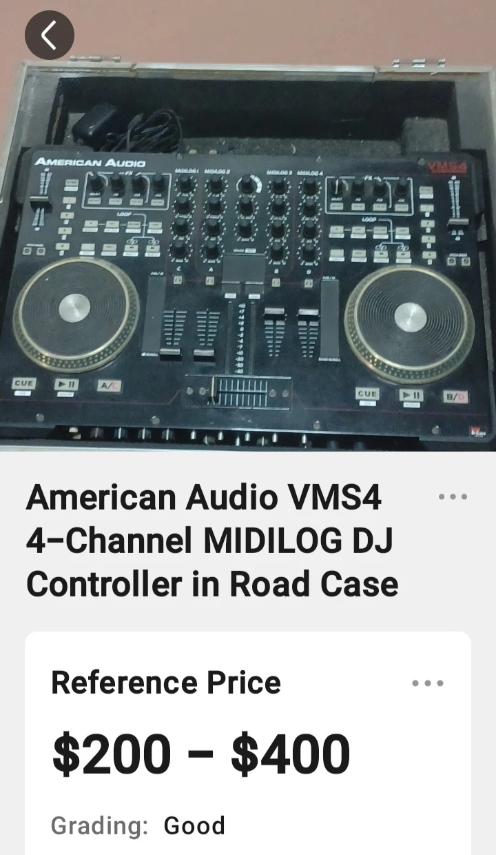 American Audio VMS4 DJ Controller in Behringer Road Case