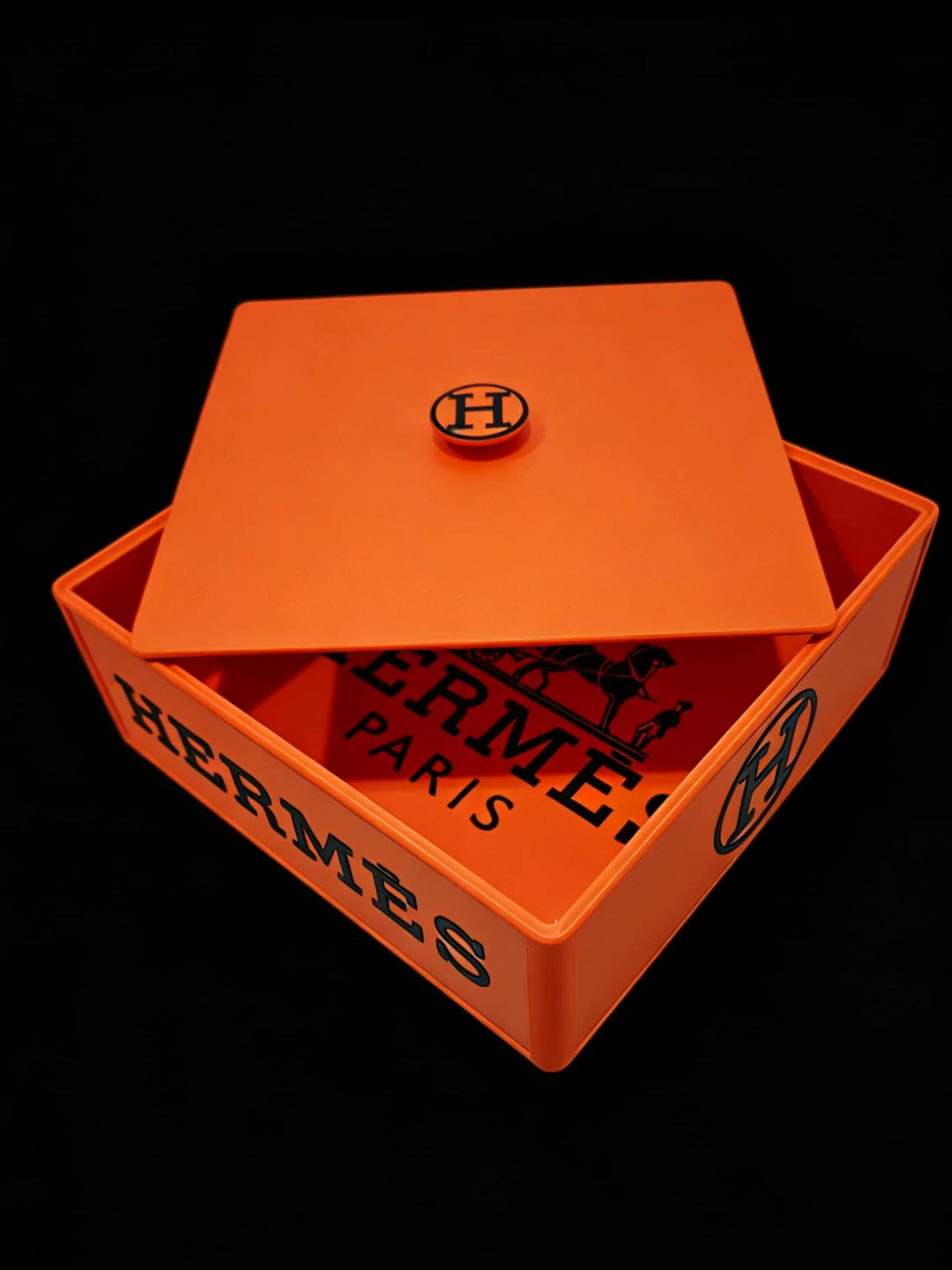 Hermès Paris inspired Orange Storage Box with Lid