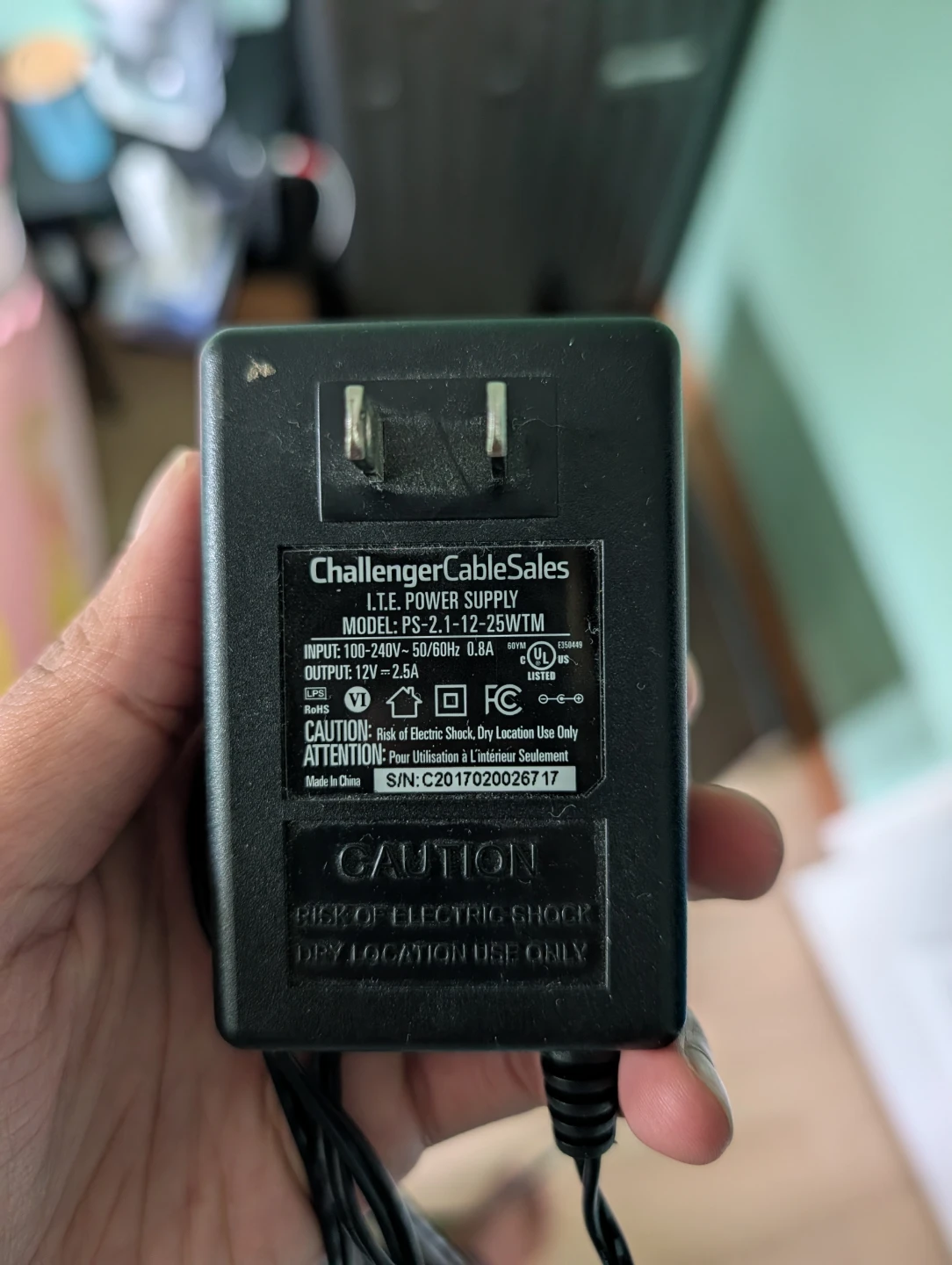 12V 2.5A AC Adapter Power Cable - photo 2