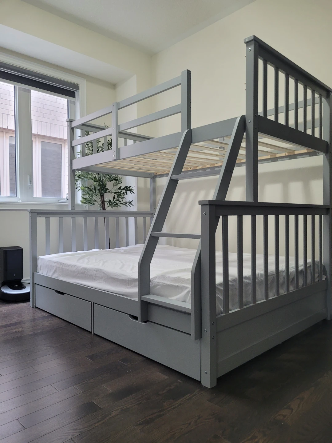 Grey Bunk Bed with Storage Drawers twin/full - photo 4