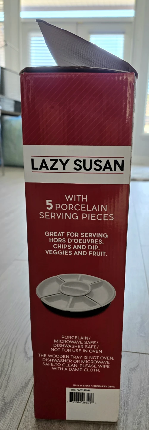 Lazy Susan Serving Platter with 5 Porcelain Pieces - photo 2
