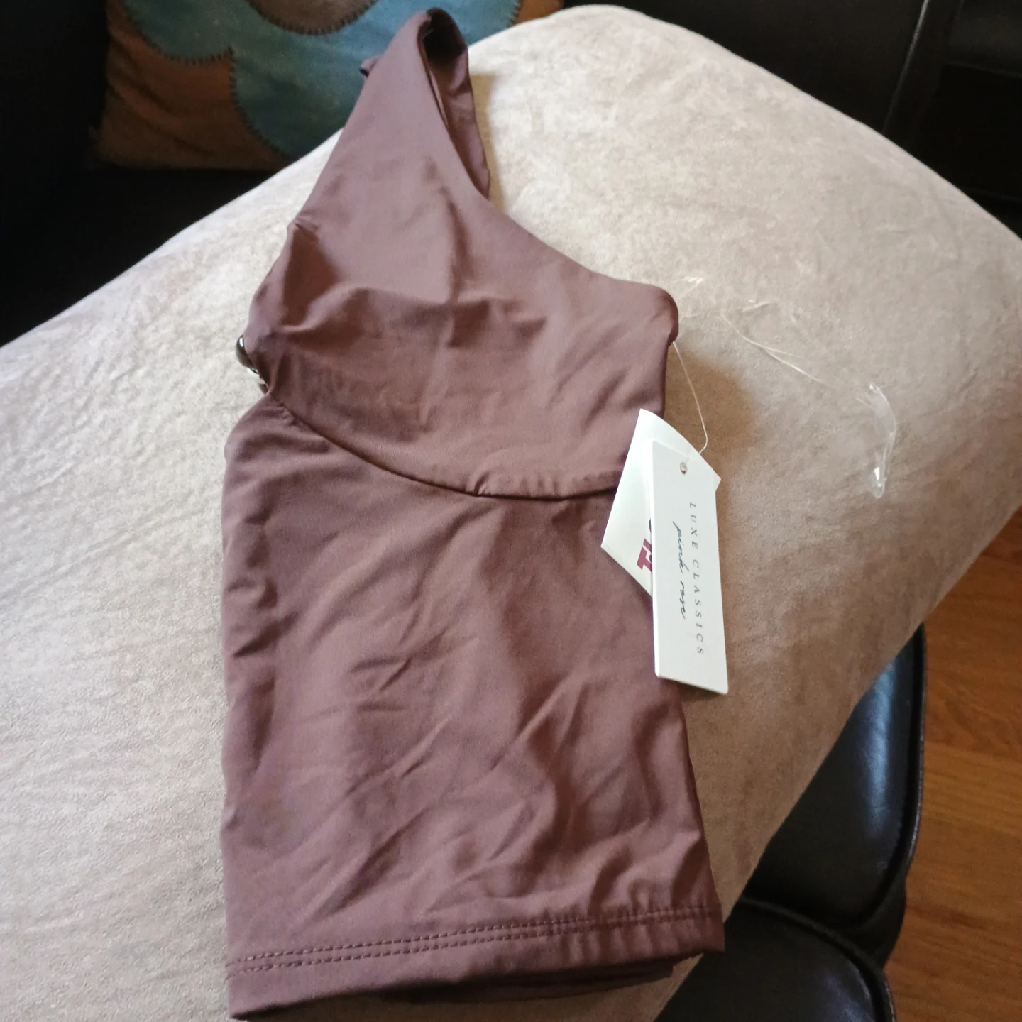 Pink Rose Silky Knit Top - Coffee Bean - Size S - photo 5